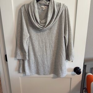 Westbound Light Gray Cowl Neck Sweater